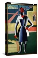 A Carpenter (Oil on Canvas)-Kazimir Severinovich Malevich-Stretched Canvas