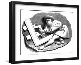 A Carpenter's Apprentice Working at a Trial Piece, 15th Century-null-Framed Giclee Print