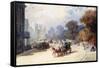 A Carriage at Hyde Park Corner, London, (Pencil, W/C, Bodycolour Heightened with White)-Eugene-Louis Lami-Framed Stretched Canvas