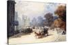 A Carriage at Hyde Park Corner, London, (Pencil, W/C, Bodycolour Heightened with White)-Eugene-Louis Lami-Stretched Canvas