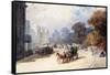 A Carriage at Hyde Park Corner, London, (Pencil, W/C, Bodycolour Heightened with White)-Eugene-Louis Lami-Framed Stretched Canvas