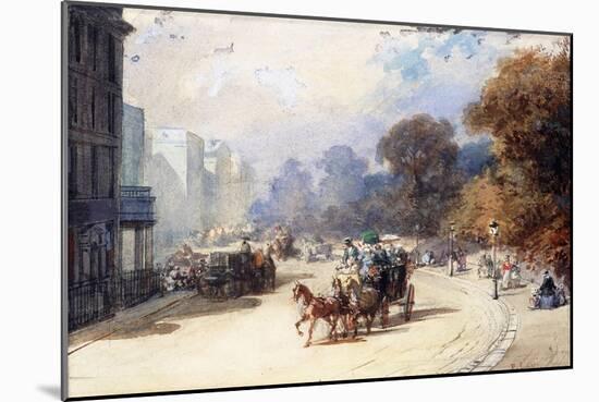 A Carriage at Hyde Park Corner, London, (Pencil, W/C, Bodycolour Heightened with White)-Eugene-Louis Lami-Mounted Giclee Print