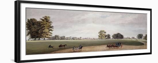A Carriage in the Park at Luton being met by Riders and Frisking Foals-Paul Sandby-Framed Premium Giclee Print