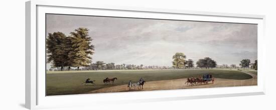 A Carriage in the Park at Luton being met by Riders and Frisking Foals-Paul Sandby-Framed Premium Giclee Print