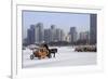 A Carriage on the Icebound Songhua River in Harbin, Heilongjiang, China, Asia-Gavin Hellier-Framed Photographic Print