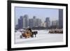 A Carriage on the Icebound Songhua River in Harbin, Heilongjiang, China, Asia-Gavin Hellier-Framed Photographic Print