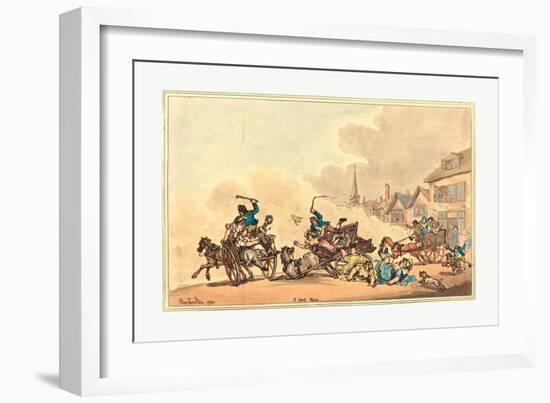 A Cart Race, 1788-Thomas Rowlandson-Framed Giclee Print