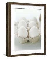 A Carton of Six White Eggs-null-Framed Photographic Print