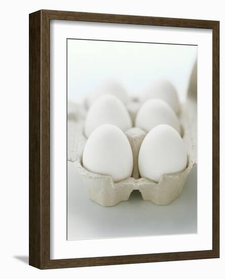 A Carton of Six White Eggs-null-Framed Photographic Print