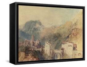 A Castle in the Val d'Aosta, Italy-J. M. W. Turner-Framed Stretched Canvas