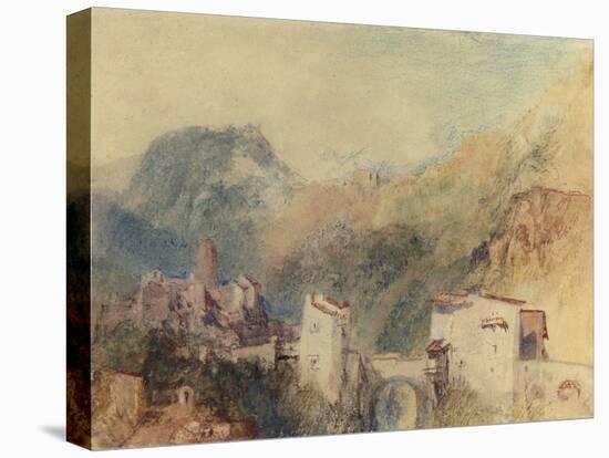 A Castle in the Val d'Aosta, Italy-J. M. W. Turner-Stretched Canvas