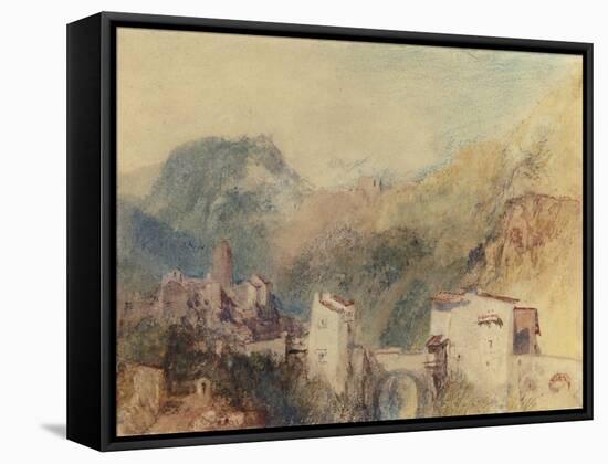 A Castle in the Val d'Aosta, Italy-J. M. W. Turner-Framed Stretched Canvas