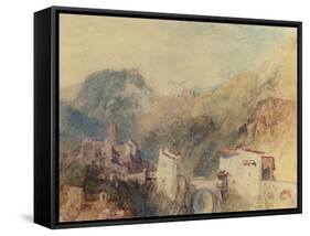 A Castle in the Val d'Aosta, Italy-J. M. W. Turner-Framed Stretched Canvas