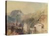 A Castle in the Val d'Aosta, Italy-J. M. W. Turner-Stretched Canvas