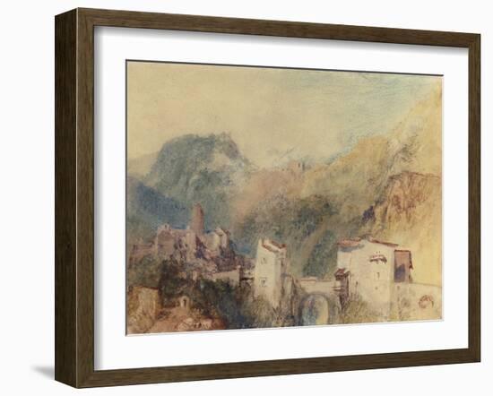 A Castle in the Val d'Aosta, Italy-J. M. W. Turner-Framed Giclee Print