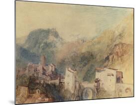 A Castle in the Val d'Aosta, Italy-J. M. W. Turner-Mounted Giclee Print