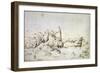 A Castle on a Rock in Mountainscape, 1540-Gherardo Cibo-Framed Giclee Print