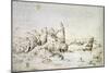 A Castle on a Rock in Mountainscape, 1540-Gherardo Cibo-Mounted Giclee Print
