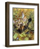 A Cat and a Chaffinch, 1885-Bruno Liljefors-Framed Giclee Print