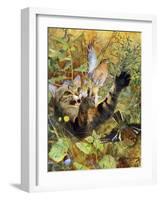 A Cat and a Chaffinch, 1885-Bruno Liljefors-Framed Giclee Print