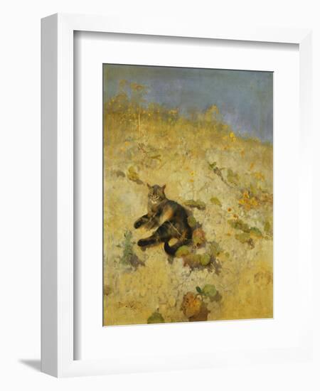 A Cat Basking in the Sun, 1884-Bruno Andreas Liljefors-Framed Giclee Print