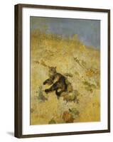 A Cat Basking in the Sun, 1884-Bruno Andreas Liljefors-Framed Giclee Print