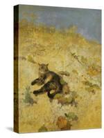 A Cat Basking in the Sun-Bruno Liljefors-Stretched Canvas