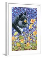 A Cat in a Sea of Flowers-Louis Wain-Framed Giclee Print