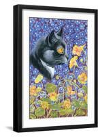 A Cat in a Sea of Flowers-Louis Wain-Framed Giclee Print