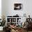 A Cat Joins its Owner Reading a Book at a Tokyo Cafe-null-Photographic Print displayed on a wall