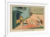 A Cat Plays with Tending Food to the Dog Attached to its Kennel.” Angling” ,1936 (Illustration)-Benjamin Rabier-Framed Giclee Print