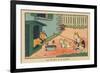 A Cat Plays with Tending Food to the Dog Attached to its Kennel.” Angling” ,1936 (Illustration)-Benjamin Rabier-Framed Giclee Print