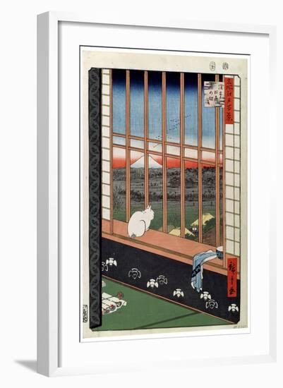 A Cat Sitting on the Window Seat, 19th Century-Ando Hiroshige-Framed Giclee Print