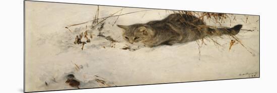A Cat Stalking a Mouse in the Snow, 1892-Bruno Andreas Liljefors-Mounted Giclee Print