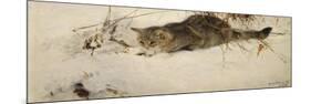 A Cat Stalking a Mouse in the Snow, 1892-Bruno Andreas Liljefors-Mounted Giclee Print