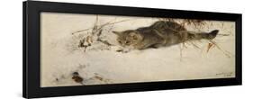 A Cat Stalking a Mouse in the Snow-Bruno Liljefors-Framed Giclee Print