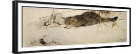 A Cat Stalking a Mouse in the Snow-Bruno Liljefors-Framed Premium Giclee Print