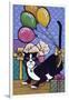 A Cat with 4 Balloons Tied to its Tail Surrounded by Gifts-Jan Panico-Framed Giclee Print