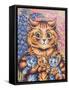 A Cat with her Kittens-Louis Wain-Framed Stretched Canvas