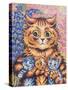 A Cat with her Kittens-Louis Wain-Stretched Canvas