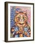 A Cat with her Kittens-Louis Wain-Framed Giclee Print