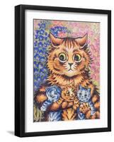 A Cat with her Kittens-Louis Wain-Framed Giclee Print