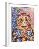 A Cat with her Kittens-Louis Wain-Framed Giclee Print