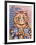 A Cat with her Kittens-Louis Wain-Framed Giclee Print