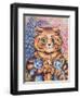 A Cat with her Kittens-Louis Wain-Framed Giclee Print