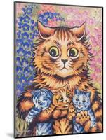 A Cat with her Kittens-Louis Wain-Mounted Giclee Print