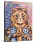 A Cat with her Kittens-Louis Wain-Stretched Canvas