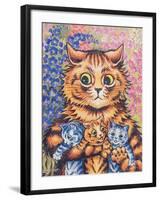A Cat with her Kittens-Louis Wain-Framed Giclee Print