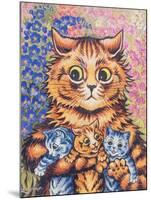 A Cat with her Kittens-Louis Wain-Mounted Giclee Print