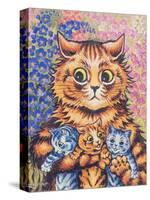 A Cat with her Kittens-Louis Wain-Stretched Canvas